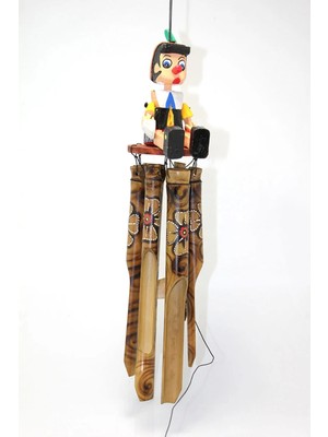 Moontime Alaçatı Pinokyolu Bambu Çan 60 cm No:2 - Lisinya