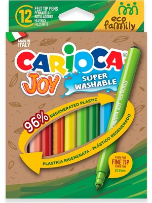 Carioca Eco Famıly Joy Süper Yıkanabilir Keçeli Boya Kalemi 12'li