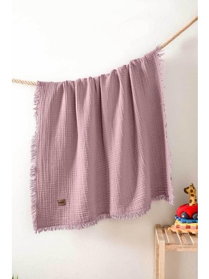Asitan %100 Pamuk 4 Kat Müslin Bebek Örtüsü, Gül Kurusu, 100X120 cm | Nefes Alan, En Hassas Ciltler I�