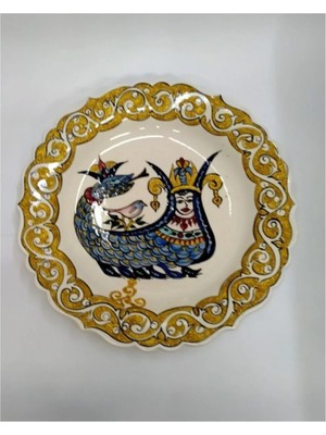Moontime Alaçatı Sultan -30 cm El Emeği Altın Yaldızlı Tabak