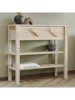 Inarch Dizayn Henric 90 cm Tek Kapaklı Modern Dresuar – Raflı Konsol &amp; Antre Dolabı, Trave