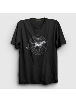 Presmono Unisex Siyah Rider Westworld T-Shirt
