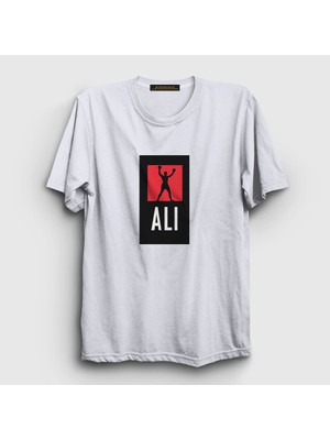 Presmono Unisex Beyaz Victory Muhammed Ali T-Shirt