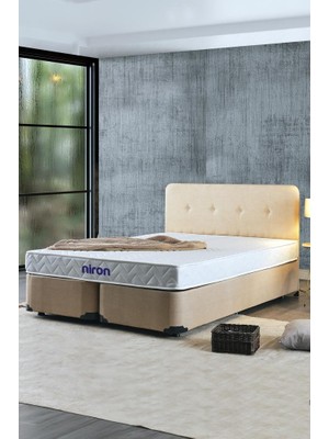 Luna Baza Başlık Yatak Takımı - 160x200 cm Çift Kişilik Ortopedik Yatak Seti Sağlamlaştırılmış Baza