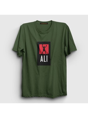 Presmono Unisex Haki Victory Muhammed Ali T-Shirt