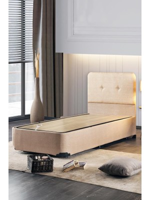 Luna Baza ve Başlık Seti - 80x180 cm Tek Kişilik Kumaş Baza Seti