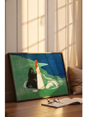 Lia Gallery Two Women On The Shore -  Edvard Munch - Çerçeveli Tablo