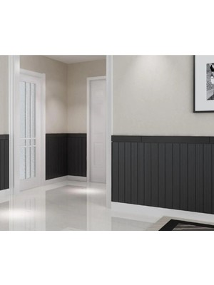 Tetik 5 Adet 70X77 cm Siyah 0,54M² 3D Dekoratif Kendinden Yapışkanlı Esnek Duvar Paneli, Siyah,