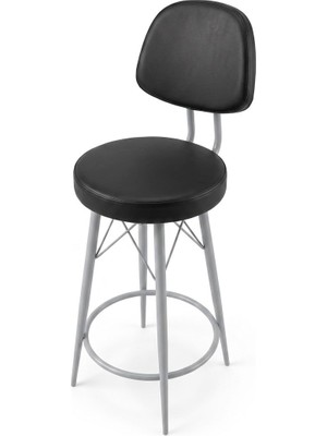Kalafika Has Kobalt Bar Sandalyesi Siyah Deri - 65 cm , 90 ile 100 cm Arası Olan Ada & Masalara Uygundur