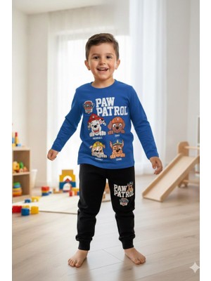 C&O Design Erkek Çocuk Paw Patrol Baskılı Tişört ve Eşofman Takım Mavi