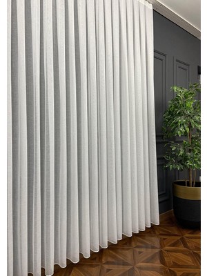 Evdepo Home Ekru Ekstraforlu Pilesiz Keten Tül Perde 110 x 240 cm