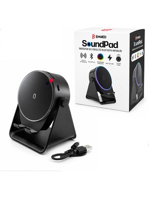 Ttt Soundpad Bluetooth Hoparlör - Indüksiyon Temas Özellikli - Telefon Standlı - Type-C Şarj - Rgb Ambiyans Aydınlatma