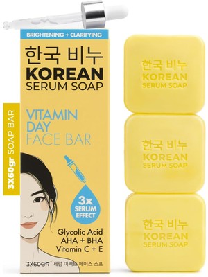 Aha + Bha'lı Kore C & E Vitamini Sabunu - Parlatıcı, Peeling ve Derin Temizleyici Yüz Çubuğu (
