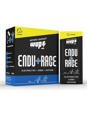 Endu+Race, Sodyum, Potasyum, Magnezyum, Kafein, Limon Aromalı, 15 Saşe Toz Efervesan