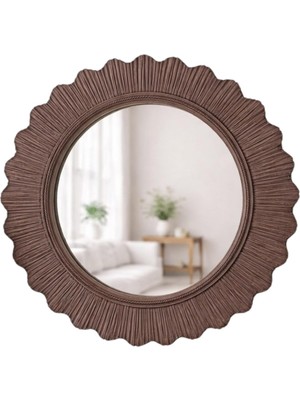 Dekoratif Yuvarlak Duvar Aynası 45 cm – Modern Ince Çerçeveli Ayna, Salon Antre Banyo Için (