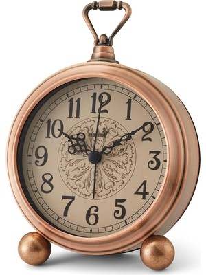 4.5 Pille Çalışan Antik Retro Analog Metal Çalar Saat, Sessiz Başucu Masa Saati, Duvara Asılan