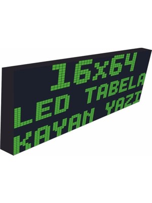 Sanec LED Tabela 16X64CM Tek Taraflı Yeşil Kayan Yazı-Wifi