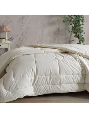 Feelwool | Pamuklu Yün Dolgulu 195 x 215 Çift Kişilik Yorgan Beyaz