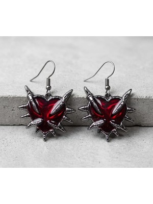 Dükkan Design Gotik Tıwılıght Kalp Küpe