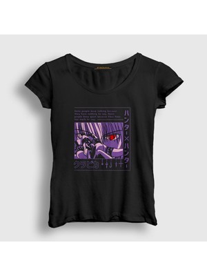 Presmono Kadın Siyah Kurapika V2 Anime Hunter x Hunter T-Shirt