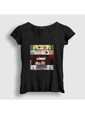 Presmono Kadın Siyah Girls Anime Kakegurui T-Shirt