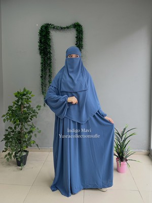Yüsra Collection Tesettür Asel Takım Elbise Sufle Peçe 3’lü