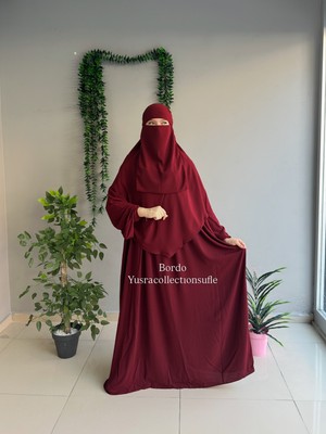 Yüsra Collection Tesettür Asel Takım Elbise Sufle Peçe 3’lü
