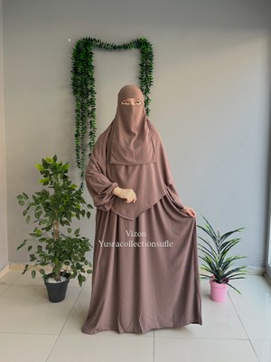 Yüsra Collection Tesettür Asel Takım Elbise Sufle Peçe 3’lü