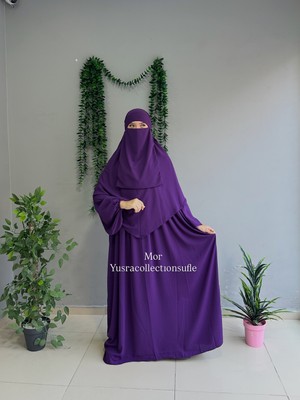 Yüsra Collection Tesettür Asel Takım Elbise Sufle Peçe 3’lü