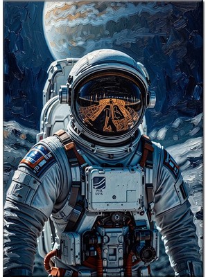 Bedeko Uzayda Duran Astronot Mdf Ahşap Tablo