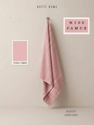 Botti Home %100 Pamuk Jakarlı Banyo Havlusu 100 x 150 cm Çeyizlik Yumuşak Dokulu Havlu