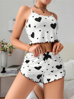 Mores Kadın Desenli Pamuk Pijama Takımı