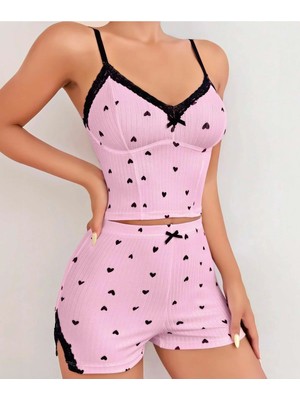 Mores Kadın Desenli Pamuk Pijama Takımı
