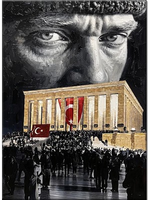 Bedeko Anıtkabir ve Atatürk Silüeti Mdf Ahşap Tablo