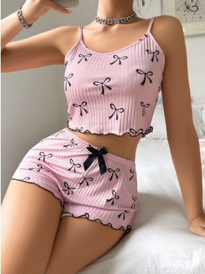 Mores Kadın Desenli Pamuk Pijama Takımı