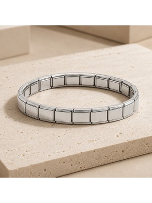 Ervalina Lustre Gümüş Renk Italyan Charm Uyumlu Modüler Bileklik