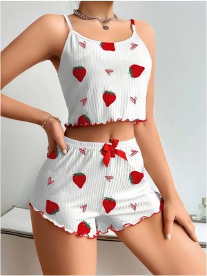 Mores Kadın Desenli Pamuk Pijama Takımı