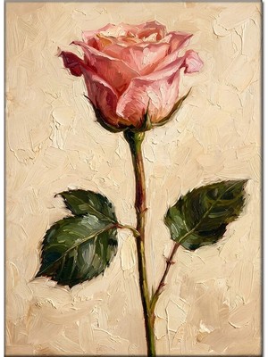 Bedeko Pastel Tonlarda Pembe Gül Mdf Ahşap Tablo