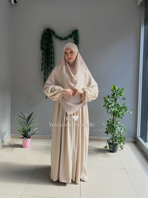 Yüsra Collection Tesettür Ayrobin Elbise ve Sufle Takım