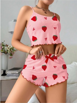 Mores Kadın Desenli Pamuk Pijama Takımı