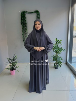 Yüsra Collection Tesettür Ayrobin Elbise ve Sufle Takım