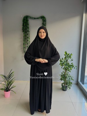 Yüsra Collection Tesettür Ayrobin Elbise ve Sufle Takım