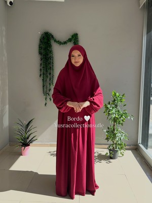 Yüsra Collection Tesettür Ayrobin Elbise ve Sufle Takım