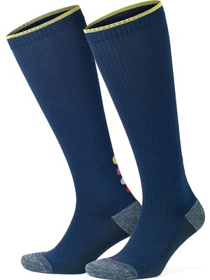 Asitan Erkek ve Kadın Için Renkli Havlulu Dikişsiz (20-30 mm Hg) Basınçlı Uçuş Seyahat Çorabı 35