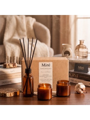 MumvemuM 3 Lü Koku ve Mum Seti Amber Seri Amber Çiçeği Kokulu 50 ml