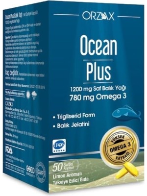Plus Omega 3 1200 Mg Balık Yağı, 780 Mg Omega 3, 50 Kapsül TYB235168189D211022075626