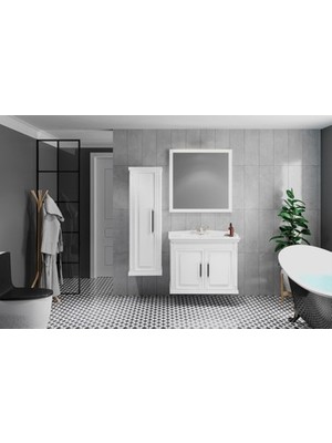 Esranın Dünyası Denko Albatros 80 cm Beyaz Kapaklı Banyo