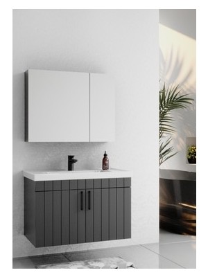 Esranın Dünyası Lake Antrasit 80 cm Banyo Dolabı