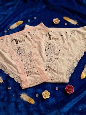 Shine Elagance Pembe Gri %100 Pamuk 2'li Tutku Leona Kadın Külot