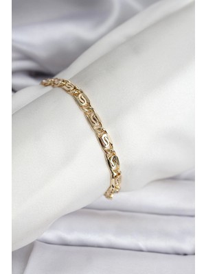 Uslucan Alışveriş 14K Gold Renk Kaplama Zincir Model cm Kadın Bileklik 5886